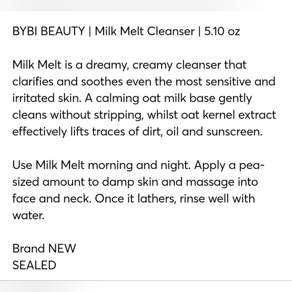BYBI BEAUTY Milk Melt Vegan Oat Milk Cleanser - Picture 9 of 9